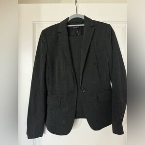 Ann Taylor Black Small Polka Dot suit (blazer + ankle pants)